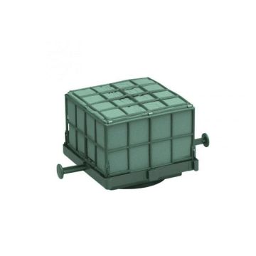 OASIS® Mousse à piquer humide pour un défilé de voitures, décoration de mariage, support en plastique, grille, ventouse, vert, 11x11x9cm