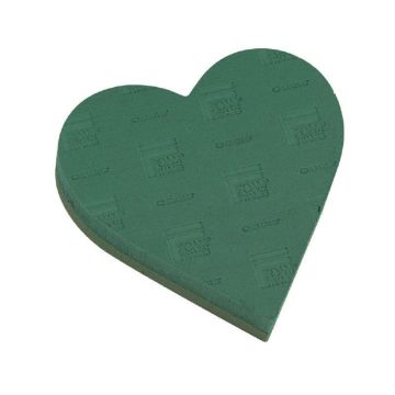 OASIS® Mousse à piquer humide Cœur, décoration de mariage, fond en mousse rigide Foam Frames, vert, 31x29x6cm
