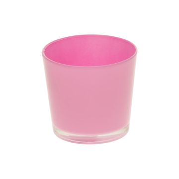 Cache-pot en verre ALENA, rose, 12,5cm, Ø13,3cm