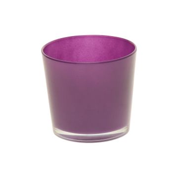 Cache-pot en verre ALENA, violet foncé, 9,5cm, Ø11,5cm Cache-pot en verre ALENA, violet foncé, 9,5cm, Ø11,5cm
