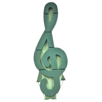 OASIS® Mousse à piquer humide en forme de clef , support en bois Bioline, socle en bois, vert, 103x40x6,5cm