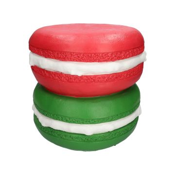 Table de rangement MOLANI en forme de macaron, rouge-vert, 31,5cm, Ø33,5cm