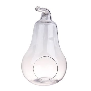 Terrarium en verre YVIE en forme de poire, transparent, 36,5cm, Ø21cm