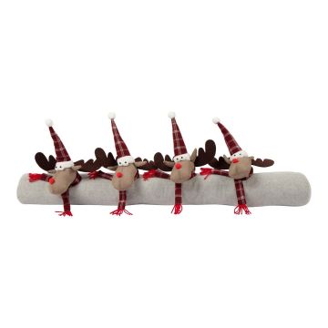 Coussin anti-courants d'air de Noël AMENYO avec des rennes, gris, 90x15x15cm Coussin anti-courants d'air de Noël AMENYO avec des rennes, gris, 90x15x15cm