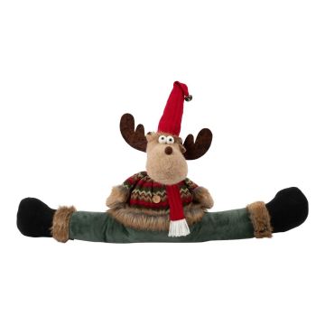 Coussin anti-courants d'air de Noël ALEXIUS avec des rennes, marron, 85x15x15cm Coussin anti-courants d'air de Noël ALEXIUS avec des rennes, marron, 85x15x15cm