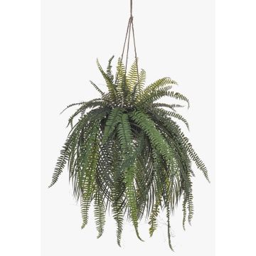 Fougère décorative cheveux de femme en suspension MAXROL, motte de terre, racines, suspendue, verte, 90cm