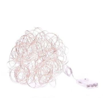Lichterkette Drahtgeflecht FLORIANE, gold, 25 LEDs, Batterie, Ø20cm