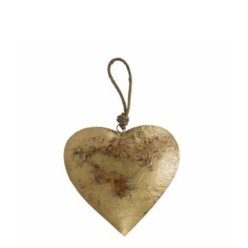 Pendentif en forme de cœur DORANA en métal, cordon de suspension, doré, Ø 17 cm Pendentif en forme de cœur DORANA en métal, cordon de suspension, doré, Ø 17 cm