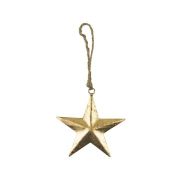 Pendentif étoile DORANA en métal, cordon de suspension, doré, Ø 12 cm Pendentif étoile DORANA en métal, cordon de suspension, doré, Ø 12 cm