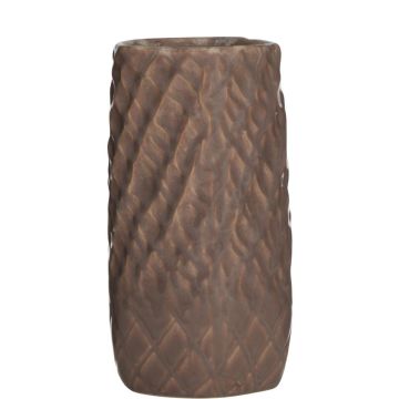 Vase DAVINE en céramique, veinures, terracotta, 20cm, Ø11cm