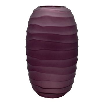 Vase en verre FEDERICA design vague, violet, 30cm, Ø17cm