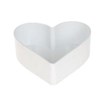 Coupe en forme de cœur HAVIN en plastique, blanc, 15x15x7cm