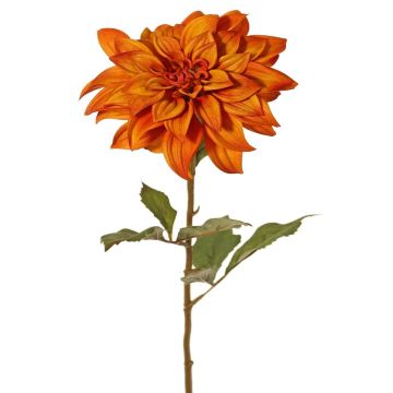 Dahlia artificiel PHILLIPPA, collection écologique, orange-jaune, 65cm, Ø15cm