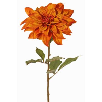 Dahlia artificiel PHILLIPPA, collection écologique, orange-jaune, 65cm, Ø15cm