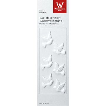 Élément décoratif en cire Couple de colombes ARIANNA, 3 couples, blanc, 2,5x2cm Élément décoratif en cire Couple de colombes ARIANNA, 3 couples, blanc, 2,5x2cm