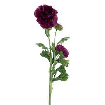 Fleur décorative Renoncule PROTO, violet foncé, 65cm
