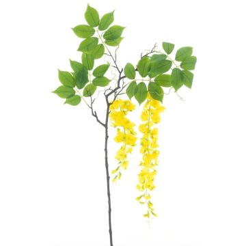 Branche de fleurs en tissu Glycine LIANMU, jaune, 140cm Branche de fleurs en tissu Glycine LIANMU, jaune, 140cm