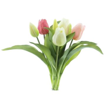 Bouquet de tulipes décoratives LONA, crème-rose-fuchsia, 30cm, Ø20cm Bouquet de tulipes décoratives LONA, crème-rose-fuchsia, 30cm, Ø20cm