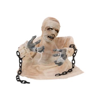 Figurine décorative d'Halloween momie DIMARUS avec chaînes, fonction sonore et mouvement, LEDs, 40cm