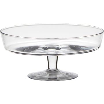 Plat de service MICK sur pied, conique/rond, transparent, 10cm, Ø24,5cm