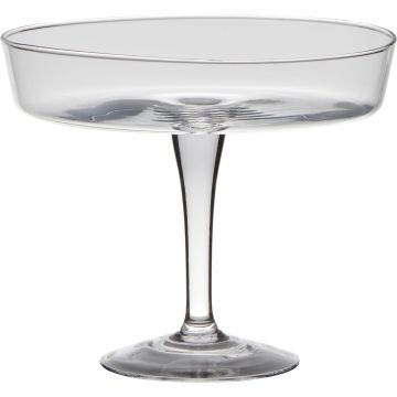 Plat de service MICK sur pied, conique/rond, transparent, 20,5cm, Ø24,5cm