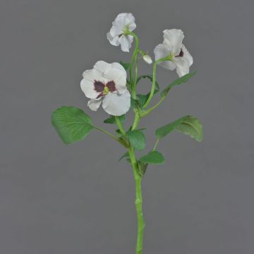 Branche artificielle Pensée SIANIE, blanc, 35cm, Ø4-6cm