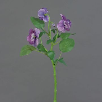 Branche artificielle Pensée SIANIE, violet-blanc, 35cm, Ø4-6cm