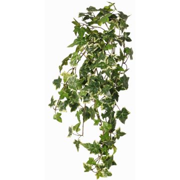 Lierre synthétique suspendu ARJANA, tige d'insertion, difficilement inflammable, vert-blanc, 75cm