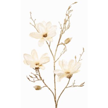 Branche de magnolia en tissu LEAFY, crème-or, 115cm Branche de magnolia en tissu LEAFY, crème-or, 115cm