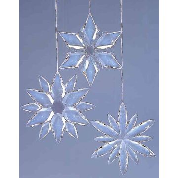 Flocon de neige WOLFGANG, acrylique, Ø11-12cm, 3 assortis, transparent Flocon de neige WOLFGANG, acrylique, Ø11-12cm, 3 assortis, transparent