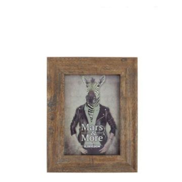 Cadre photo en bois ESKIL, imprimé, marron, 17,5 x 12,5 x 2 cm