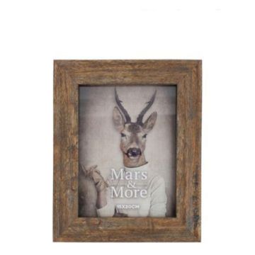 Cadre photo en bois ESKIL, imprimé, marron, 20 x 15 x 2 cm