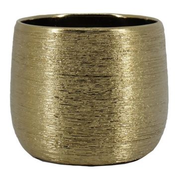 Cache-pot TAMSIN, céramique, or, 10cm, Ø12cm