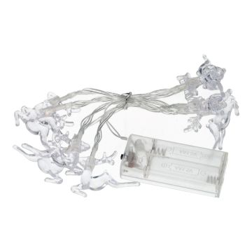 Guirlande lumineuse CASSATA avec 10 rennes LED, piles, 90 cm
