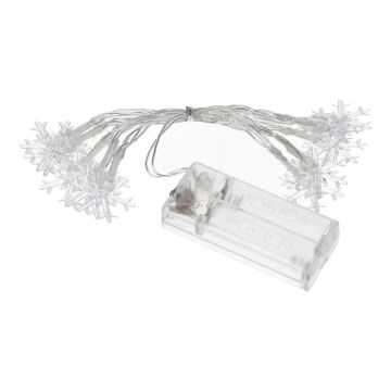 Guirlande lumineuse CASSATA avec 10 flocons de neige LED, piles, 90 cm