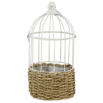 Nichoir et panier à plantes TUKFE en roseau, à suspendre, beige-blanc, 40 cm, Ø 18 cm Nichoir et panier à plantes TUKFE en roseau, à suspendre, beige-blanc, 40 cm, Ø 18 cm