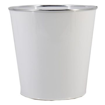 Cache-pot en zinc blanc FYNAS, 30cm, Ø30cm