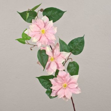 Fleur textile clématite SALIYA, rose-blanc, 80cm, Ø14cm Fleur textile clématite SALIYA, rose-blanc, 80cm, Ø14cm