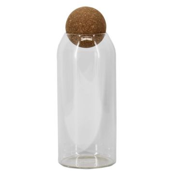 Bocal de conservation SEGGY avec bouchon en liège, transparent, 24 cm, Ø 9 cm