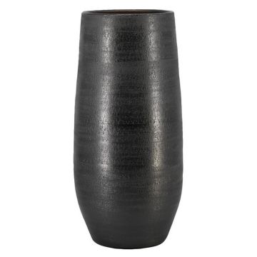 Grand vase en céramique VINKAS à motif veiné, noir, 70cm, Ø32cm Grand vase en céramique VINKAS à motif veiné, noir, 70cm, Ø32cm