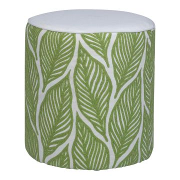 Pouf GRY, motif feuillage, vert, 45 cm, Ø 40 cm Pouf GRY, motif feuillage, vert, 45 cm, Ø 40 cm