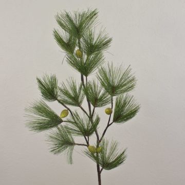 Branche de pin décorative ALKE avec pommes de pin, 100cm