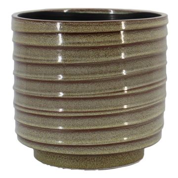 Pot de fleurs en terre cuite STELER rainuré, avec socle, marron, 16 cm, Ø 18 cm Pot de fleurs en terre cuite STELER rainuré, avec socle, marron, 16 cm, Ø 18 cm