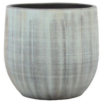 Pot en céramique DELTA rainuré, bleu-gris clair, 30 cm, Ø 32 cm Pot en céramique DELTA rainuré, bleu-gris clair, 30 cm, Ø 32 cm