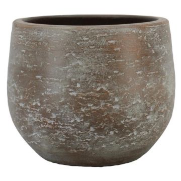 Cache-pot en ciment ASIALY avec veinures, marron, 31cm, Ø36cm