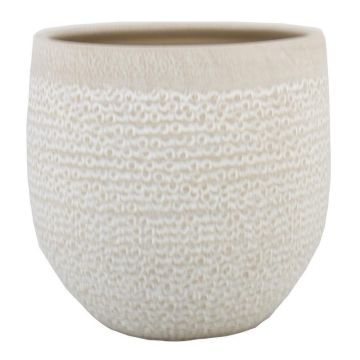 Pot en céramique DOMANO, moucheté, beige, 15cm, Ø17cm