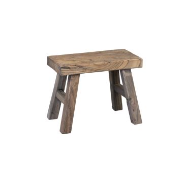 Tabouret rectangulaire en bois ALVE, marron-gris, 25 x 12 x 20 cm Tabouret rectangulaire en bois ALVE, marron-gris, 25 x 12 x 20 cm