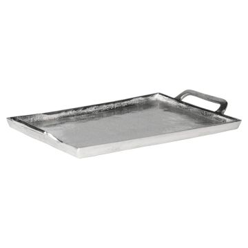 Plateau de service GORM avec poignées, aluminium, argent, 40x27cm Plateau de service GORM avec poignées, aluminium, argent, 40x27cm