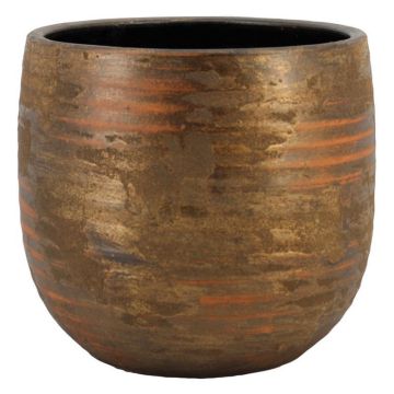 Pot en céramique RODYN à rainures, dégradé de couleurs, doré, 45 cm, Ø 49 cm Pot en céramique RODYN à rainures, dégradé de couleurs, doré, 45 cm, Ø 49 cm