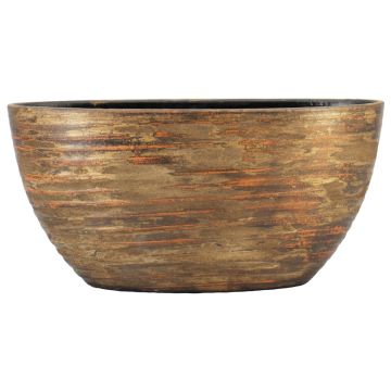 Coupe ovale en céramique RODYN avec rainures, dégradé de couleurs, or, 49x20x25cm Coupe ovale en céramique RODYN avec rainures, dégradé de couleurs, or, 49x20x25cm